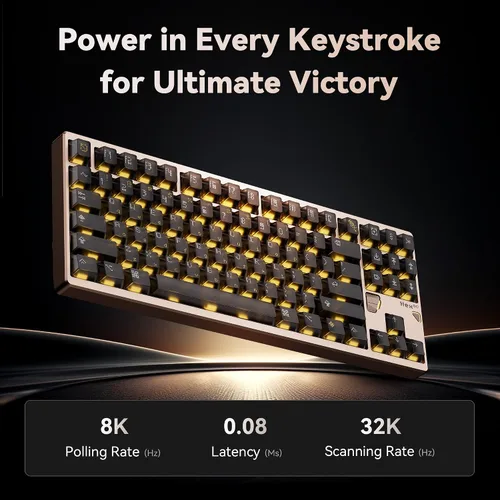 Vista 3 de ATK x QK Hex80 HE Teclado Gaming Magnético, 80% TKL, Aluminio CNC, Interruptores Ti de Efecto Hall, Polling de 8 kHz, Trigger Rápido Rosa bebé