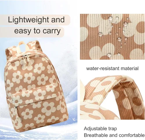 Vista 26 de LOIDOU Mochila para adolescentes y niñas, mochila escolar con lonchera y estuche para lápices, juego de bolsas escolares 3 en 1