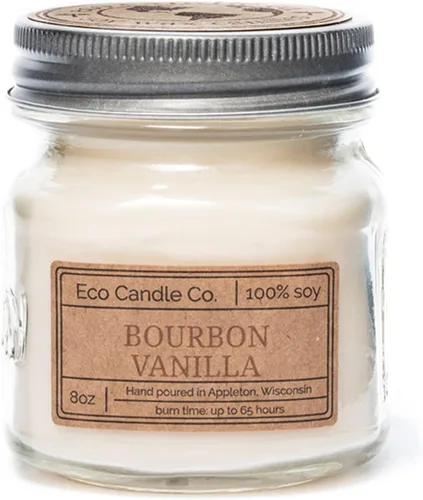 Vista 51 de ECO CANDLE CO. Vela reciclada, té negro y miel, 6 oz. - Aromas de té picante, nuez moscada, miel y naranja - 100% cera de soja, sin plomo, etiqueta