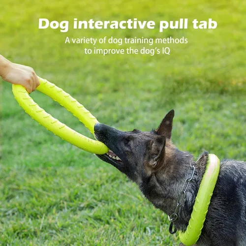 Vista 4 de Disco Volador Flotante Duradero Indestructible para Perros Grandes, Juguetes de Anillo para Masticadores, Piscina, Natación, Lanzamiento, Atrapar