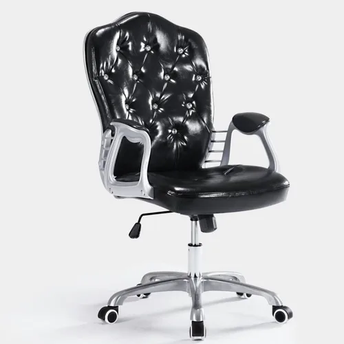 Vista 7 de QQXX Silla de oficina en casa, silla ergonómica de escritorio, silla de computadora con soporte lumbar, reposabrazos, silla ejecutiva giratoria