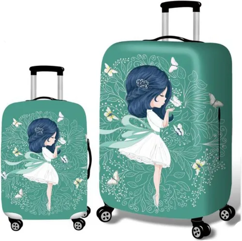 Vista 2 de YEKEYI Funda protectora de equipaje lavable de viaje linda chica maleta protectora para 18-32 pulgadas, Espíritu de deseos