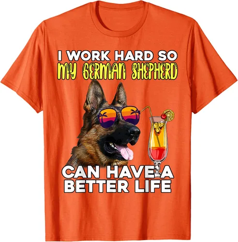 Vista 45 de Camiseta I Work Hard So My German Shepherd Can Have A Better Life Negro
