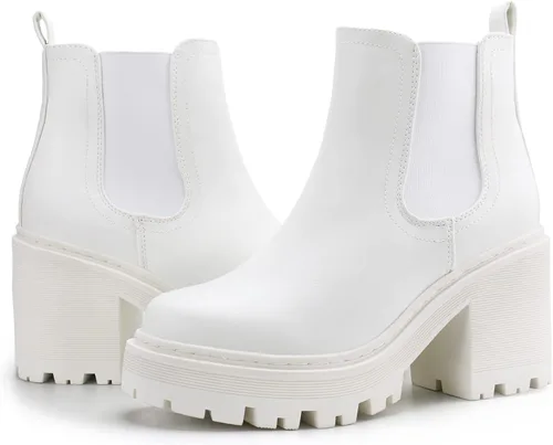 Vista 4 de firelli Botas Chelsea de moda para mujer, botas de plataforma clásicas