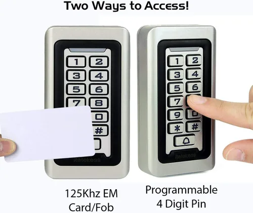 Vista 3 de Teclado de control de acceso delgado independiente y lector EM de 125 Khz, teclas retroiluminadas, impermeable y a prueba de vandalismo (AXS Slim)