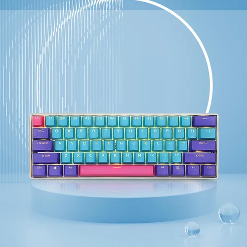 Vista 4 de BOYI Teclado mecánico con cable 60% para juegos, mini interruptor RGB Cherry MX PBT Teclas NKRO programable tipo C teclado para juegos y trabajo