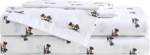 Vista 27 de Eddie Bauer - Juego de sábanas individuales, sábanas de percal de algodón, frescas y frescas, ideales para dormitorio