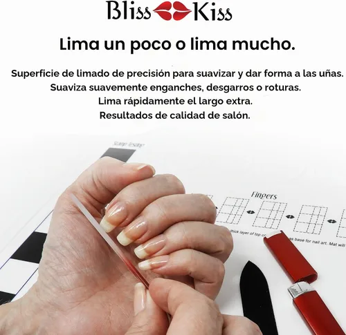 Vista 4 de Lima de uñas con punta de cristal, de Bliss Kiss, S, Rojo