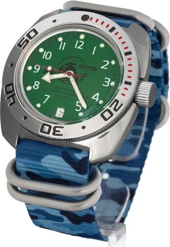 Vista 2 de VOSTOK Amphibian 100 Scuba Dude Diver - Reloj de pulsera militar ruso automático 710386 Casual