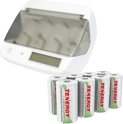 Vista 9 de Tenergy Centura - Baterías recargables C y cargador de batería universal TN299 para baterías NIMH/NICD/Li-Ion AA/AAA/C/D/9V/186850, paquete de 4