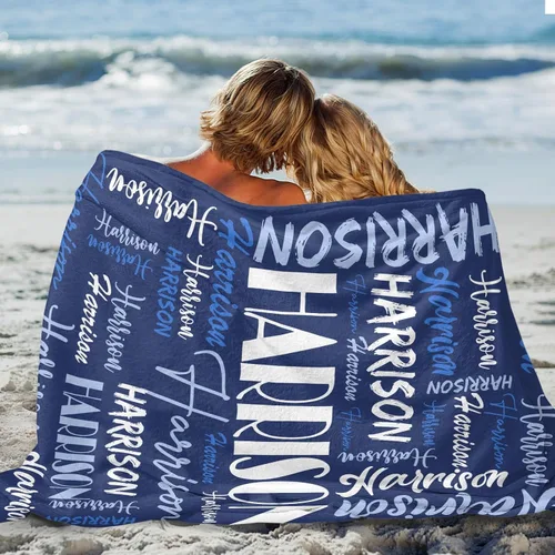 Vista 4 de Dr.TOUGH Mantas personalizadas para niños y adultos, mantas personalizadas con nombre para niños y niñas, manta personalizada con nombre