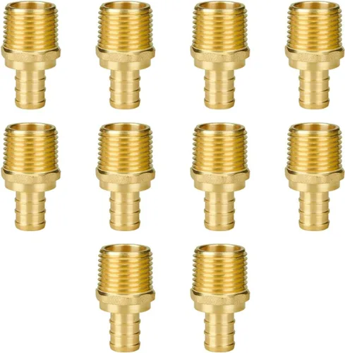 Vista 9 de SUNGATOR Paquete de 2 adaptadores machos Pex de 1 pulgada, latón sin plomo, accesorios Pex de 1 pulgada