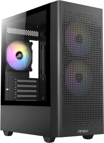 Vista 10 de Antec Dark Phantom Series DP31 Mini-Tower M-ATX - Estuche para juegos, tomas de aire en forma de garra, tira ARGB, panel lateral magnético de vidrio