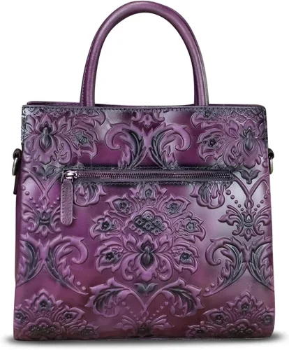Vista 3 de Bolso bandolera de cuero genuino para mujer, bolso de mano con asa superior, hecho a mano, estilo vintage, bolso cruzado