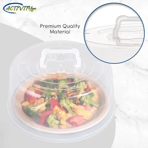 Vista 7 de Cubierta grande para microondas para alimentos, tapa protectora de salpicaduras, funda de soporte para pasteles, tamaño 11.5 pulgadas x 5 pulgadas