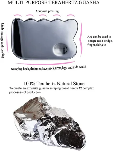 Vista 2 de SAEEYCUE Terahertz Piedra Gua sha Raspar Masajeador Linfático Drenaje Energía Belleza Gua Sha Herramientas