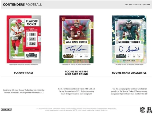 Vista 2 de Caja Blaster de Fútbol Americano Panini Contenders 2021 de 6 Paquetes