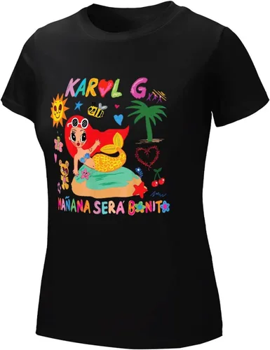 Vista 6 de Karols G Shirt Mananas seras Bonitos Camiseta para Mujer