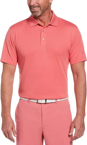 Vista 14 de PGA Tour Men's Airflux Solid Mesh Short Sleeve Classic Golf Polo Shirt Asfalto