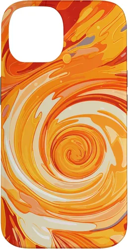 Vista 4 de iPhone 16 Swirl Orange Color Illustration Pattern Abstract Art Case