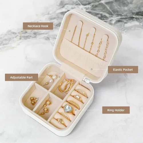 Vista 4 de Retro Cool Camera Collection Print Portable Square Jewelry Box Storage Case For Rings Earrings Bracelets Travel Gift