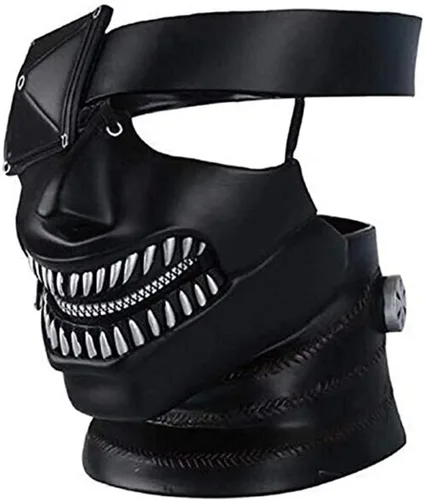 Vista 6 de Tokyo Ghoul - Máscara de PVC Kaneki Ken, tamaño ajustable, color negro