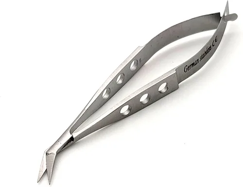 Vista 9 de Castroviejo Micro Tijeras 3.5" Curvado, Mango Plano Fenestrado