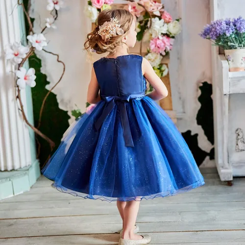 Vista 4 de NNJXD Vestido de princesa de tutú con flores 3D sin mangas para niña para las fiestas