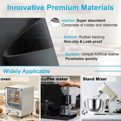 Vista 6 de Deslizadores de electrodomésticos de cocina, rotación de 360 grados moviéndose en el mostrador, deslizador de electrodoméstico cortado para ajustar