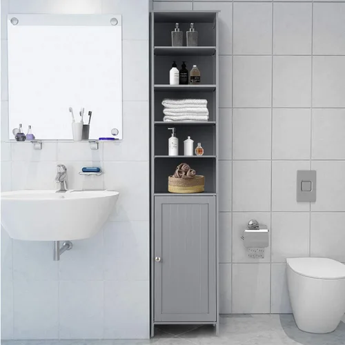 Vista 2 de GLACER Gabinete de almacenamiento de 72 pulgadas de alto, gabinete de piso de baño con estantes ajustables, gabinete de almacenamiento estrecho que