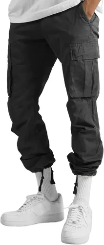 Vista 2 de Pantalones tipo cargo para hombre, casuales, pantalones atléticos, holgados, pantalones de senderismo para uso al aire libre, con bolsillos