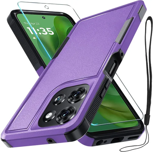 Vista 17 de Funda compatible con Moto G 5G 2024, cuerpo completo, resistente, resistente, a prueba de golpes, con correa de cordón, protector de pantalla