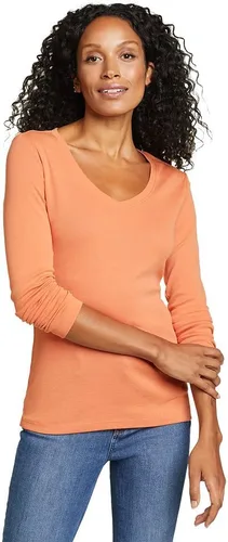 Vista 9 de Eddie Bauer Camiseta de manga larga con cuello en V para mujer Med Htr Gray