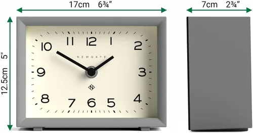 Vista 4 de NEWGATE Henry - Reloj de escritorio, diseño rectangular contemporáneo, gris elegante, fácil de leer, estilo moderno para escritorio, mesa, estante