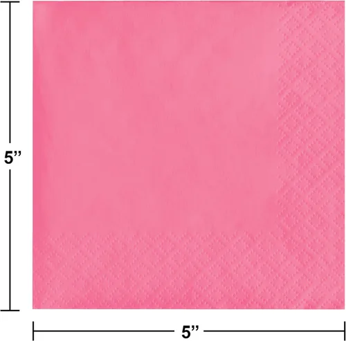 Vista 3 de Creative Converting Touch of Color - Servilletas de papel de 3 capas, 50 unidades para bebidas, color azul Bermudas, Servilleta para bebidas, Rosa