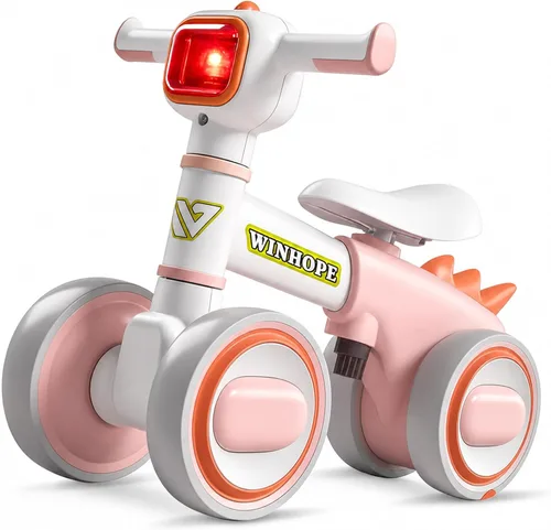 Vista 10 de WinHope Dinosaur Baby Balance Bike for 1 Year Old, Lights & Music Gris