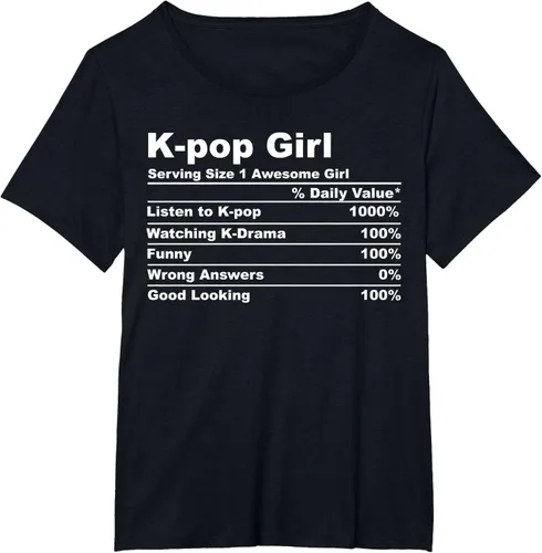 Vista 25 de Camiseta de regalo Kpop Kdrama para mujer K-pop Girl, Negro, S