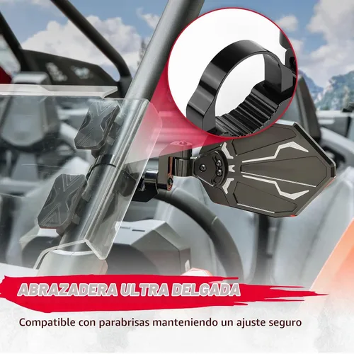Vista 6 de KEMIMOTO Espejos laterales UTV Billet de aluminio para barras enrollables