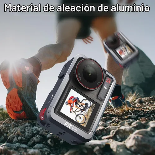 Vista 4 de FiTSTILL Funda protectora de metal para DJI Osmo Action 5 Pro/Action 4/Action 3, carcasa rígida protectora antiarañazos con cubierta para lente