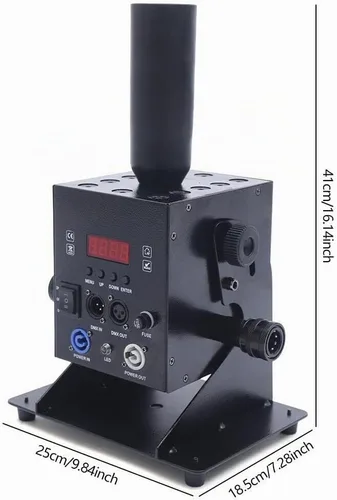 Vista 5 de TFCFL Máquina de niebla a chorro de CO2 de 250 W con manguera de gas de 16.4 ft, columna de gas multiángulo, control DMX, 9 canales, kit de máquina