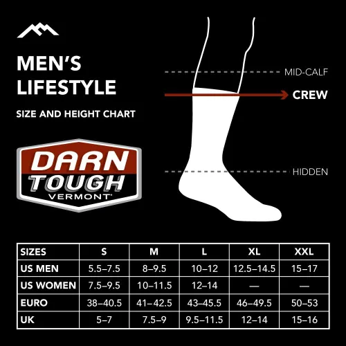 Vista 4 de Darn Tough Calcetines ligeros estilo de vida Druid Crew para hombre (estilo 6090)