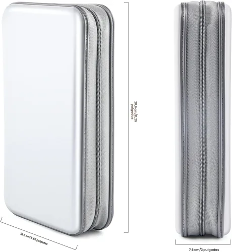 Vista 6 de Funda para CD, capacidad 80, con función atril, para almacenamiento de DVD, VCD y Blu-ray (Blanco)