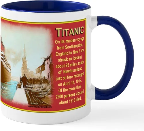 Vista 24 de CafePress The Courageous Titanic Band Taza de café de cerámica de 11 oz (11.0 fl oz)
