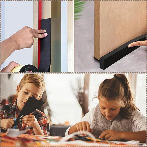 Vista 6 de BENECREAT Rollo de espuma EVA autoadhesivo de 0.039 in de grosor, 78.7 x 11.8 pulgadas, hoja acolchada de espuma negra para proteger muebles