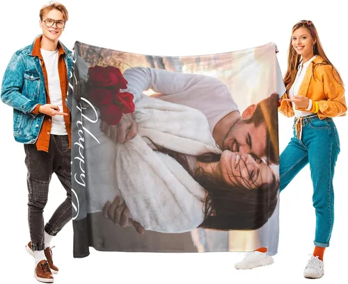 Vista 8 de Printwoo Mantas personalizadas con foto, manta de fotos personalizada, mantas personalizadas con imagen, regalos personalizados para mujeres