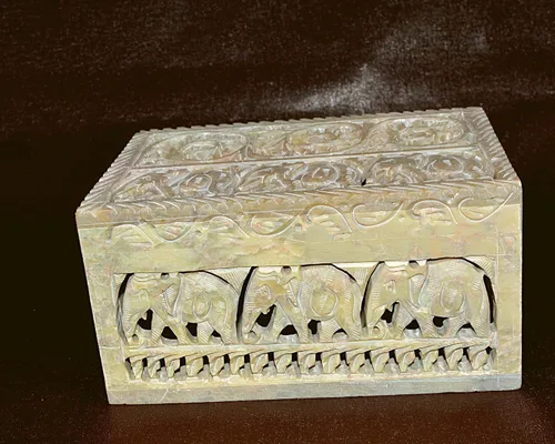 Vista 6 de Craftslook Soapstone - Caja tallada 60 x 40 x 30in