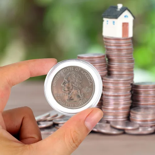 Vista 7 de Utron 60P Cápsulas de Plástico Transparente para Monedas de 40mm, Portamonedas de Dólar, Almacenamiento de Monedas de Plata para Coleccionistas