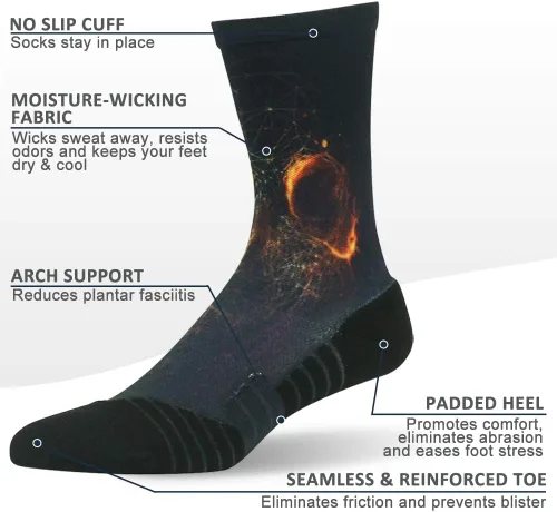 Vista 3 de HUSO Calcetines de ciclismo para hombres y mujeres, calcetines novedosos para ciclismo, divertidos, correr, baloncesto, atletismo, calcetines de 3
