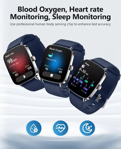 Vista 2 de SOUYIE 2025 Relojes inteligentes para hombres y mujeres, reloj inteligente de 1.85" con voz AI, monitor de frecuencia cardíaca 24/7, rastreador