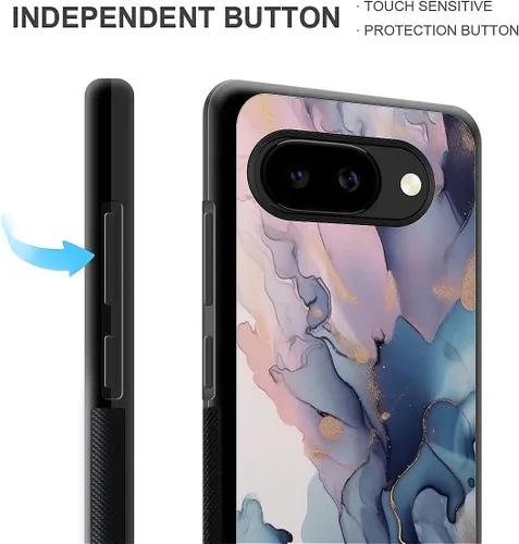 Vista 1595 de Compatible con Google Pixel 4A 5G Mobile Case Creative Acrylic Panel trasero Silicona Protección Grip especialmente diseñado para Google Pixel 4A 5G